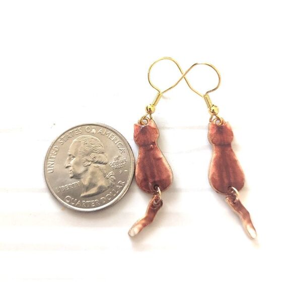 Orange Tabby Cat Earrings   - Picture 6 of 7
